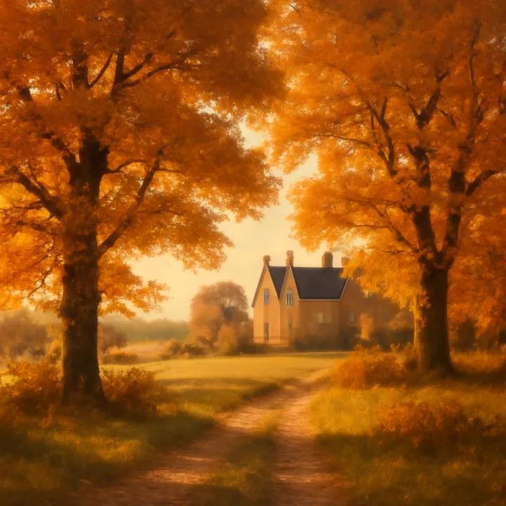 English countryside landscape near the manor